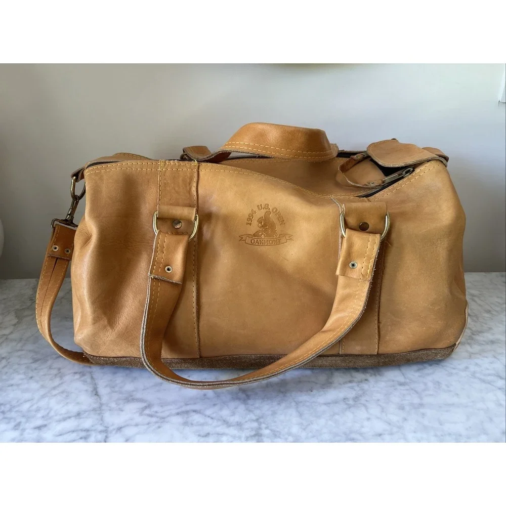 Oakmont 1994 U.S. Open Large Leather Brown Duffle Gym Bag